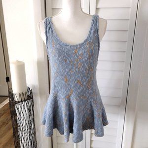 Free People knit peplum sleeveless top Sz. L